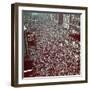 Huge Crowd Celebrating Ve Day in New York City During WWII-null-Framed Photographic Print