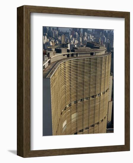 Huge Curved Office Block Facade, Designed by Oscar Niemeyer, Sao Paulo, Brazil, South America-Waltham Tony-Framed Photographic Print