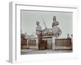 Huge Figureheads at Castles Ship Breaking Yard, Westminster, London, 1909-null-Framed Premium Photographic Print