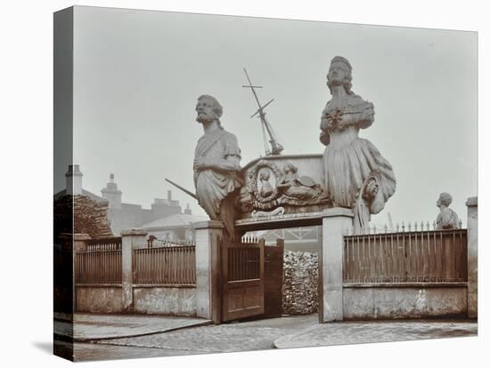 Huge Figureheads at Castles Ship Breaking Yard, Westminster, London, 1909-null-Stretched Canvas