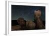 Huge Granite Boulders under Starry Skies, California-null-Framed Photographic Print