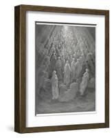 Huge Host of Angels Descend Through the Clouds in Paradise-Gustave Dor?-Framed Photographic Print