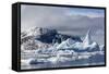 Huge Iceberg Amongst Sea Ice in the Yalour Islands-Michael Nolan-Framed Stretched Canvas