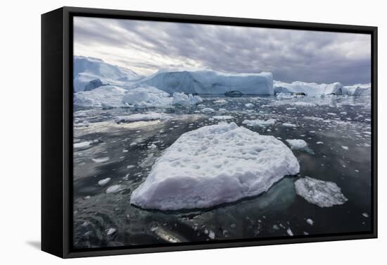 Huge Icebergs Calved from the Ilulissat Glacier, Ilulissat, Greenland, Polar Regions-Michael Nolan-Framed Stretched Canvas