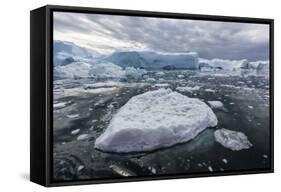 Huge Icebergs Calved from the Ilulissat Glacier, Ilulissat, Greenland, Polar Regions-Michael Nolan-Framed Stretched Canvas