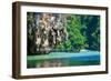 Huge Limestone Cliff in the Phang Nga Bay, Thailand-perszing1982-Framed Photographic Print