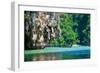 Huge Limestone Cliff in the Phang Nga Bay, Thailand-perszing1982-Framed Photographic Print