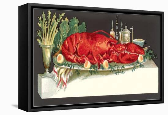 Huge Lobster on Serving Platter-null-Framed Stretched Canvas