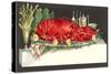 Huge Lobster on Serving Platter-null-Stretched Canvas