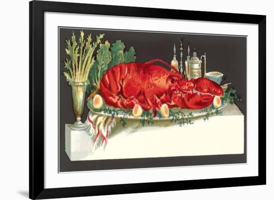 Huge Lobster on Serving Platter-null-Framed Art Print