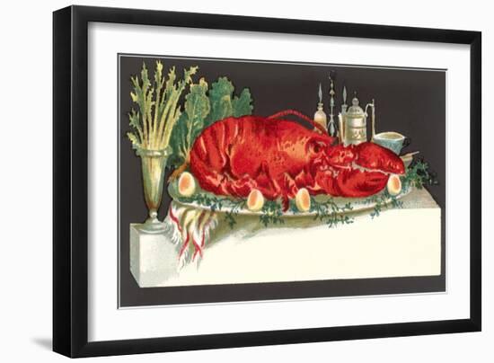 Huge Lobster on Serving Platter-Found Image Press-Framed Giclee Print