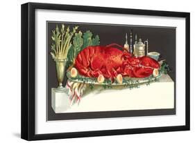 Huge Lobster on Serving Platter-Found Image Press-Framed Giclee Print