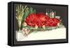 Huge Lobster on Serving Platter-Found Image Press-Framed Stretched Canvas