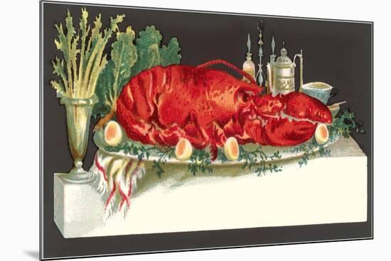 Huge Lobster on Serving Platter-Found Image Press-Mounted Giclee Print