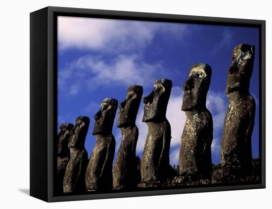 Huge Moai, Ahu Akiri, Easter Island, Chile-Keren Su-Framed Stretched Canvas