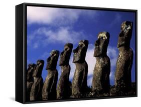 Huge Moai, Ahu Akiri, Easter Island, Chile-Keren Su-Framed Stretched Canvas