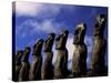 Huge Moai, Ahu Akiri, Easter Island, Chile-Keren Su-Stretched Canvas