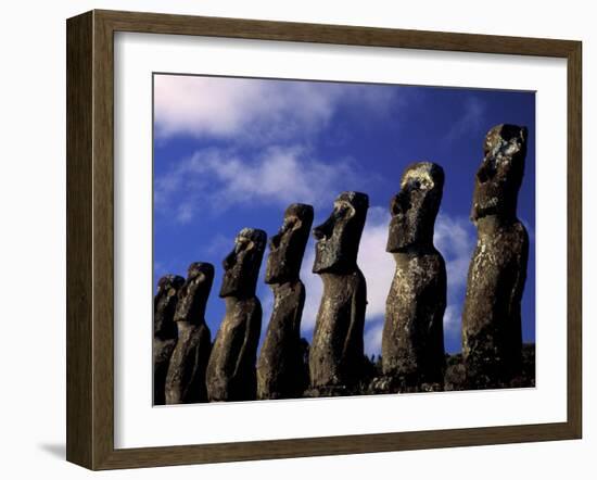 Huge Moai, Ahu Akiri, Easter Island, Chile-Keren Su-Framed Photographic Print