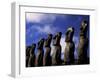 Huge Moai, Ahu Akiri, Easter Island, Chile-Keren Su-Framed Photographic Print