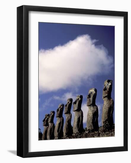 Huge Moai, Ahu Akiri, Easter Island, Chile-Keren Su-Framed Photographic Print