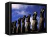 Huge Moai, Ahu Akiri, Easter Island, Chile-Keren Su-Framed Stretched Canvas