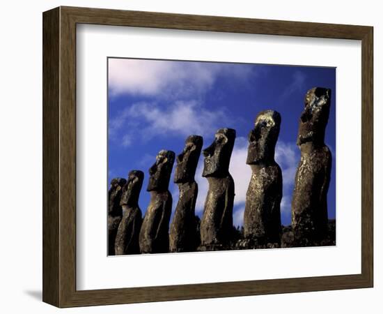 Huge Moai, Ahu Akiri, Easter Island, Chile-Keren Su-Framed Photographic Print