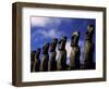 Huge Moai, Ahu Akiri, Easter Island, Chile-Keren Su-Framed Photographic Print