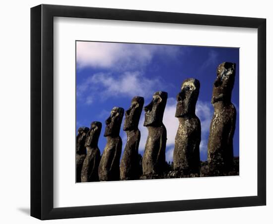 Huge Moai, Ahu Akiri, Easter Island, Chile-Keren Su-Framed Photographic Print