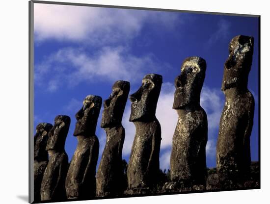 Huge Moai, Ahu Akiri, Easter Island, Chile-Keren Su-Mounted Photographic Print