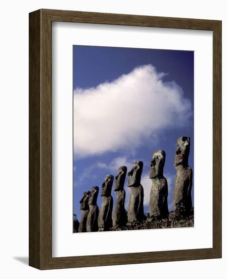 Huge Moai, Ahu Akiri, Easter Island, Chile-Keren Su-Framed Photographic Print