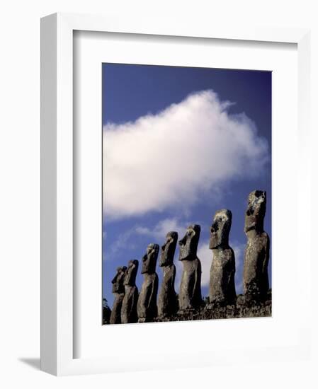 Huge Moai, Ahu Akiri, Easter Island, Chile-Keren Su-Framed Photographic Print