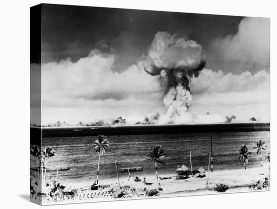 Huge Mushroom Cloud Hangs over Bikini During American Atomic Bomb Test-null-Stretched Canvas
