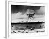 Huge Mushroom Cloud Hangs over Bikini During American Atomic Bomb Test-null-Framed Photographic Print