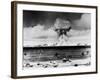 Huge Mushroom Cloud Hangs over Bikini During American Atomic Bomb Test-null-Framed Photographic Print