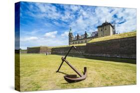 Huge Old Anchor before UNESCO World Heritage Site Kronborg Renaissance Castle, Helsingor, Denmark-Michael Runkel-Stretched Canvas