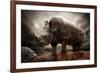 Huge Rhinoceros Against Stormy Sky-NejroN Photo-Framed Photographic Print