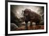 Huge Rhinoceros Against Stormy Sky-NejroN Photo-Framed Photographic Print