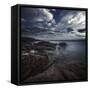 Huge Rocks on the Shore of a Sea Against a Cloudy Sky, Sardinia, Italy-null-Framed Stretched Canvas