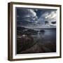 Huge Rocks on the Shore of a Sea Against a Cloudy Sky, Sardinia, Italy-null-Framed Photographic Print