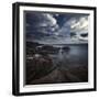 Huge Rocks on the Shore of a Sea Against a Cloudy Sky, Sardinia, Italy-null-Framed Photographic Print