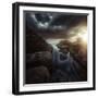 Huge Rocks on the Shore of a Sea Against Stormy Clouds, Sardinia, Italy-null-Framed Photographic Print