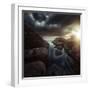 Huge Rocks on the Shore of a Sea Against Stormy Clouds, Sardinia, Italy-null-Framed Photographic Print