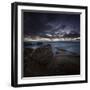 Huge Rocks on the Shore of a Sea Against Stormy Clouds, Sardinia, Italy-null-Framed Photographic Print