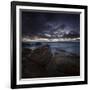 Huge Rocks on the Shore of a Sea Against Stormy Clouds, Sardinia, Italy-null-Framed Photographic Print