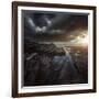 Huge Rocks on the Shore of a Sea Against Stormy Clouds, Sardinia, Italy-null-Framed Photographic Print