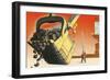 Huge Scoop Full of Coal-Found Image Press-Framed Giclee Print