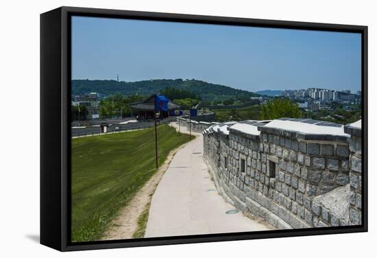 Huge Stone Walls around the Fortress of Suwon, UNESCO World Heritage Site, South Korea, Asia-Michael-Framed Stretched Canvas