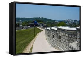 Huge Stone Walls around the Fortress of Suwon, UNESCO World Heritage Site, South Korea, Asia-Michael-Framed Stretched Canvas