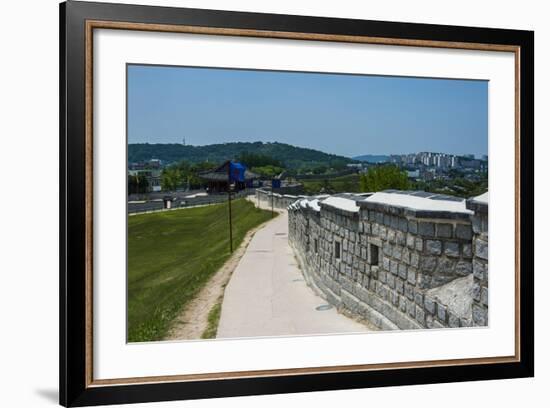 Huge Stone Walls around the Fortress of Suwon, UNESCO World Heritage Site, South Korea, Asia-Michael-Framed Photographic Print