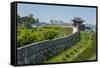 Huge Stone Walls around the Fortress of Suwon, UNESCO World Heritage Site, South Korea, Asia-Michael-Framed Stretched Canvas